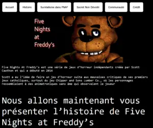 FNAF Page d'accueil